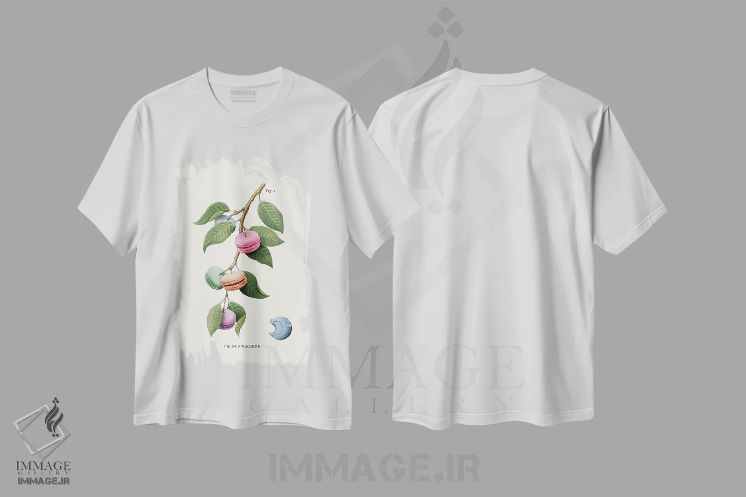 تیشرت سفید طرح دار "کارخانه ماکارون"، هنر دیجیتال اثر یوناس لوس | فروشگاه ایماژ
