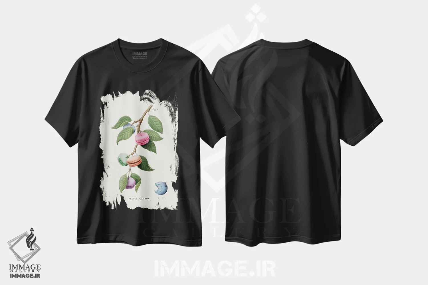 تیشرت مشکی طرح دار "کارخانه ماکارون"، هنر دیجیتال اثر یوناس لوس | immage.ir