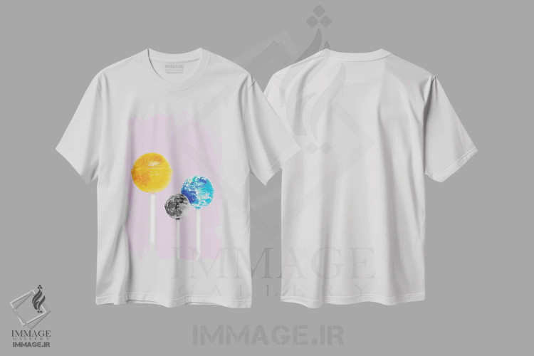 تیشرت سفید طرح دار "سیستم لولی"، هنر دیجیتال اثر یوناس لوس | immage.ir