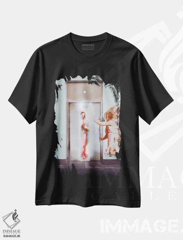 تیشرت مشکی طرح دار "در حال بالا رفتن"، هنر دیجیتال اثر یوناس لوس | فروشگاه ایماژ
