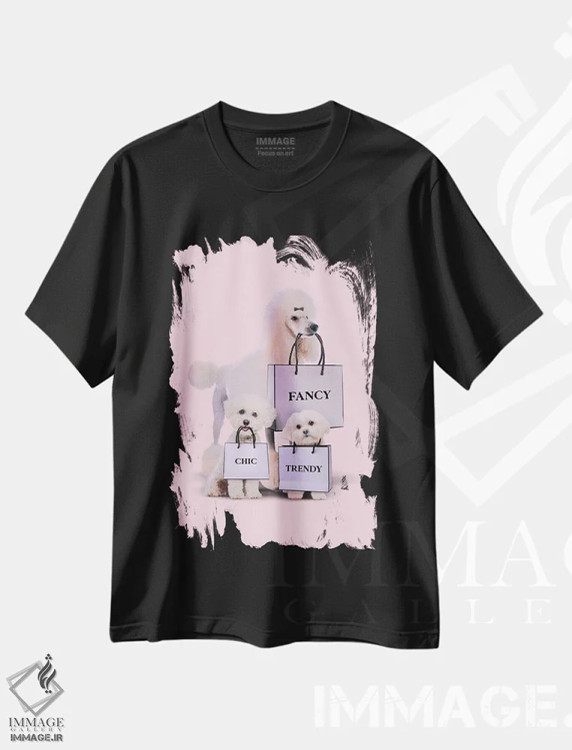 تیشرت مشکی طرح دار "سگ های مد"، هنر دیجیتال اثر یوناس لوس | immage.ir