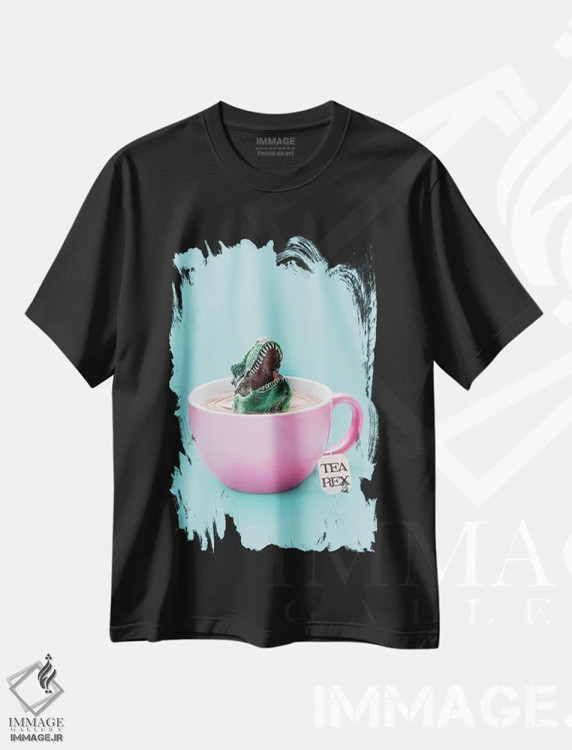 تیشرت مشکی طرح دار – تیشرت طنز ,"چای تگز" اثر یوناس لوس فروشگاه ایماژ