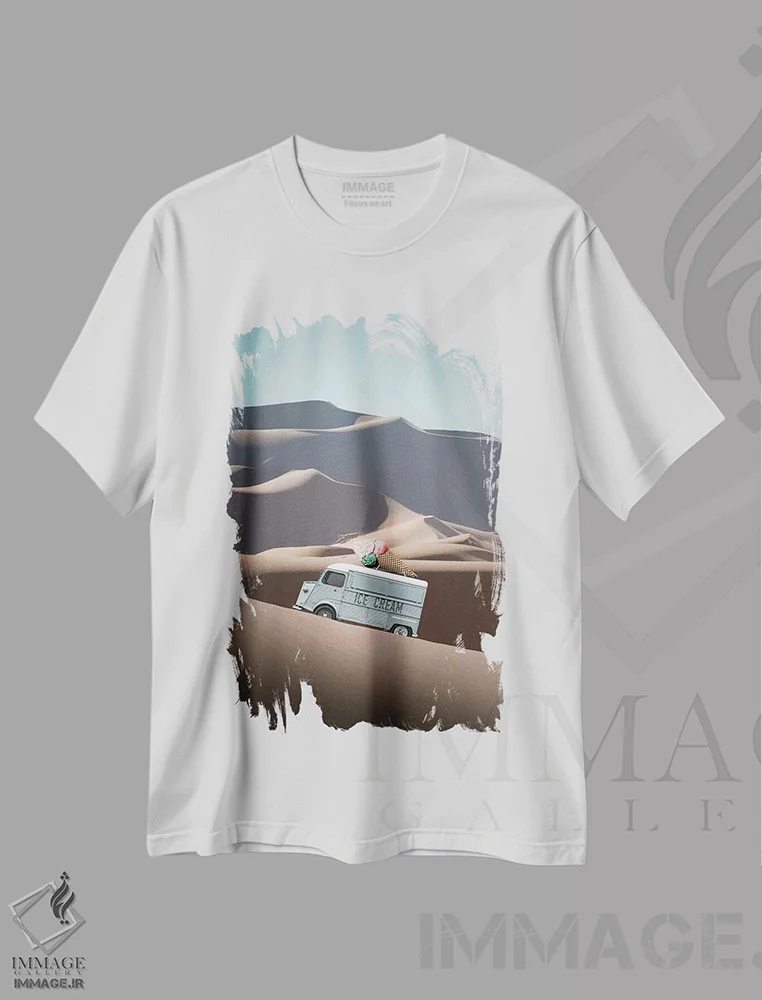 تیشرت سفید طرح دار – تیشرت غذا ,"ون بستنی" اثر یوناس لوس immage.ir