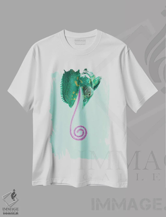 تیشرت سفید طرح دار – تیشرت فانتزی ,"آب نبات آفتاب پرست" اثر یوناس لوس فروشگاه ایماژ