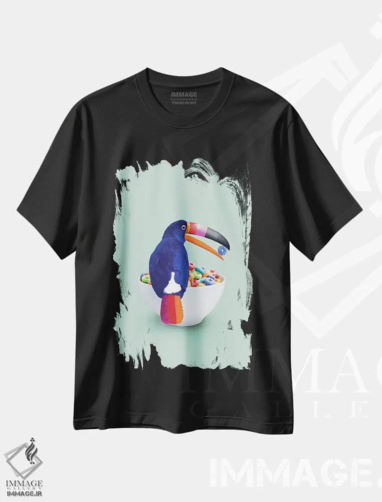 تیشرت مشکی طرح دار – تیشرت پاپ آرت ,"توقان غلات" اثر یوناس لوس فروشگاه ایماژ