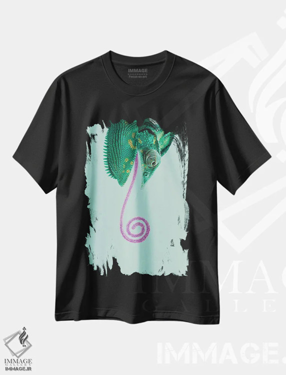 تیشرت مشکی طرح دار – تیشرت فانتزی ,"آب نبات آفتاب پرست" اثر یوناس لوس immage.ir