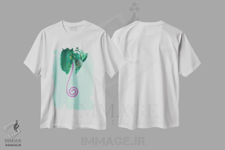 تیشرت سفید طرح دار – تیشرت فانتزی ,"آب نبات آفتاب پرست" اثر یوناس لوس فروشگاه ایماژ