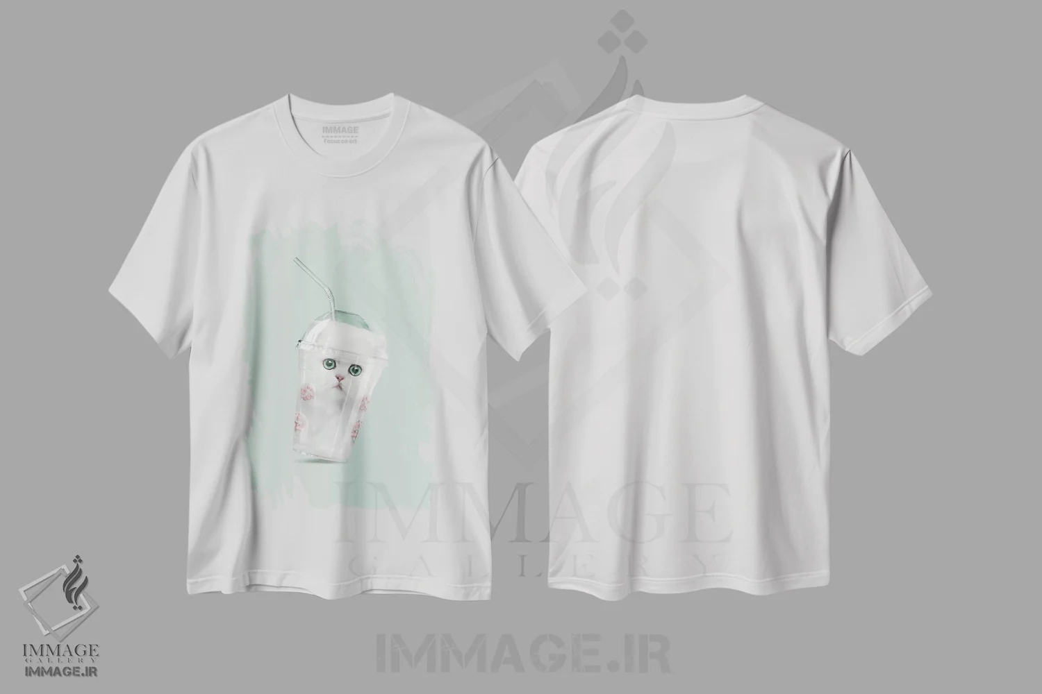 تیشرت سفید طرح دار – تیشرت فانتزی ,"شیک گربه ای" اثر یوناس لوس immage.ir