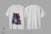 تیشرت سفید طرح دار – تیشرت کهکشانی ,"پلنگ کهکشانی" اثر یوناس لوس فروشگاه ایماژ
