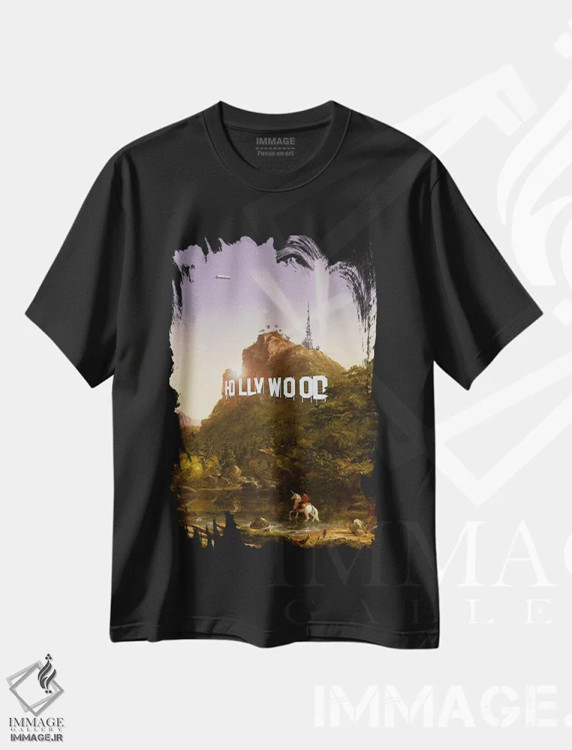 تیشرت مشکی طرح دار – تیشرت فانتزی ,"هالیوود" اثر یوناس لوس فروشگاه ایماژ
