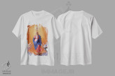تیشرت سفید طرح دار – تیشرت هنری ,"پهپاد مقدس" اثر یوناس لوس فروشگاه ایماژ