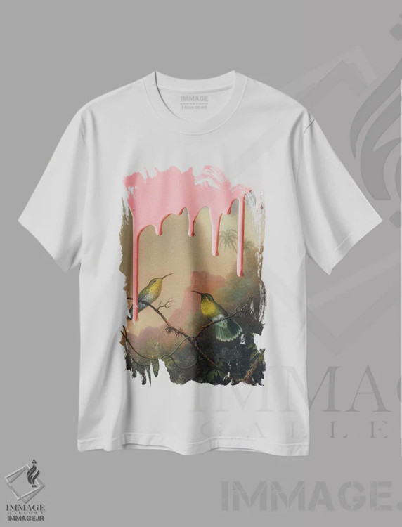 تیشرت سفید طرح دار – تیشرت هنر خیابانی ,"ویرانگری I" اثر یوناس لوس immage.ir