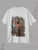 تیشرت سفید طرح دار – تیشرت فانتزی ,"وحشی" اثر یوناس لوس فروشگاه ایماژ