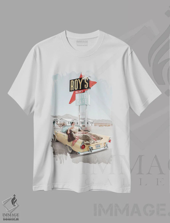 تیشرت سفید طرح دار – تیشرت وینتیج ,"شاهزاده خانم کالیفرنیا" اثر یوناس لوس فروشگاه ایماژ