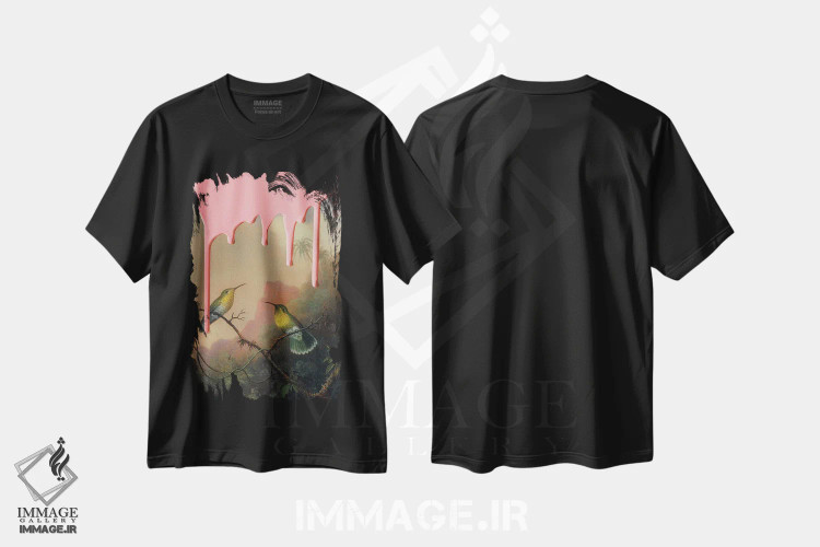 تیشرت مشکی طرح دار – تیشرت هنر خیابانی ,"ویرانگری I" اثر یوناس لوس فروشگاه ایماژ