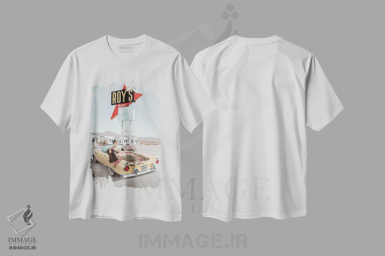 تیشرت سفید طرح دار – تیشرت وینتیج ,"شاهزاده خانم کالیفرنیا" اثر یوناس لوس فروشگاه ایماژ