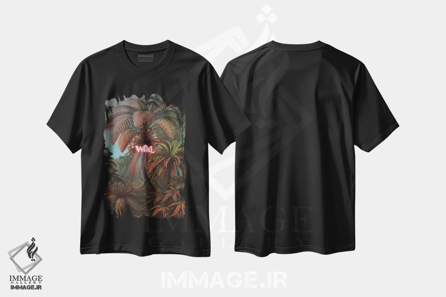 تیشرت مشکی طرح دار – تیشرت فانتزی ,"وحشی" اثر یوناس لوس immage.ir