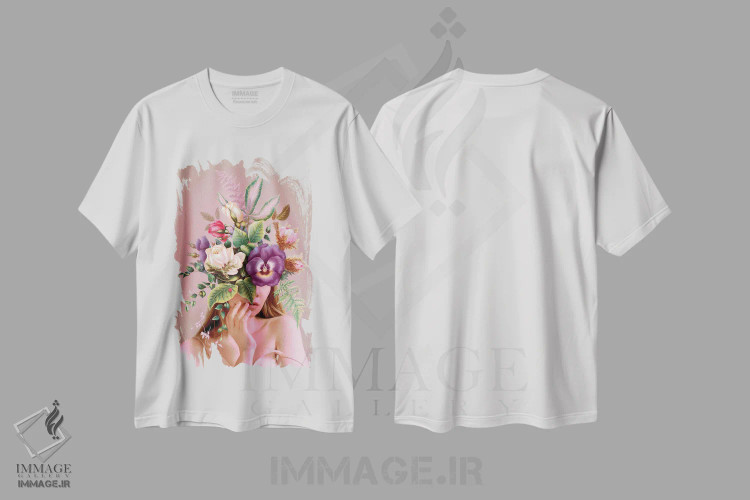 تیشرت سفید طرح دار – تیشرت گلدار ,"عشق شکوفا" اثر یوناس لوس immage.ir