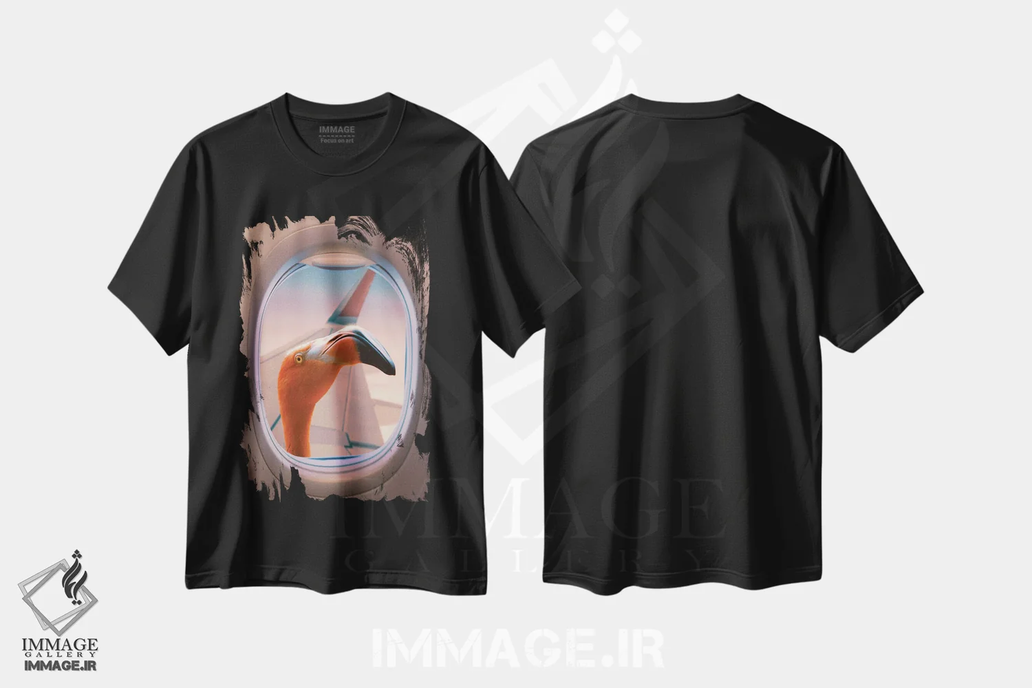تیشرت مشکی طرح دار – تیشرت فانتزی ,"مسافر قاچاقی" اثر یوناس لوس immage.ir