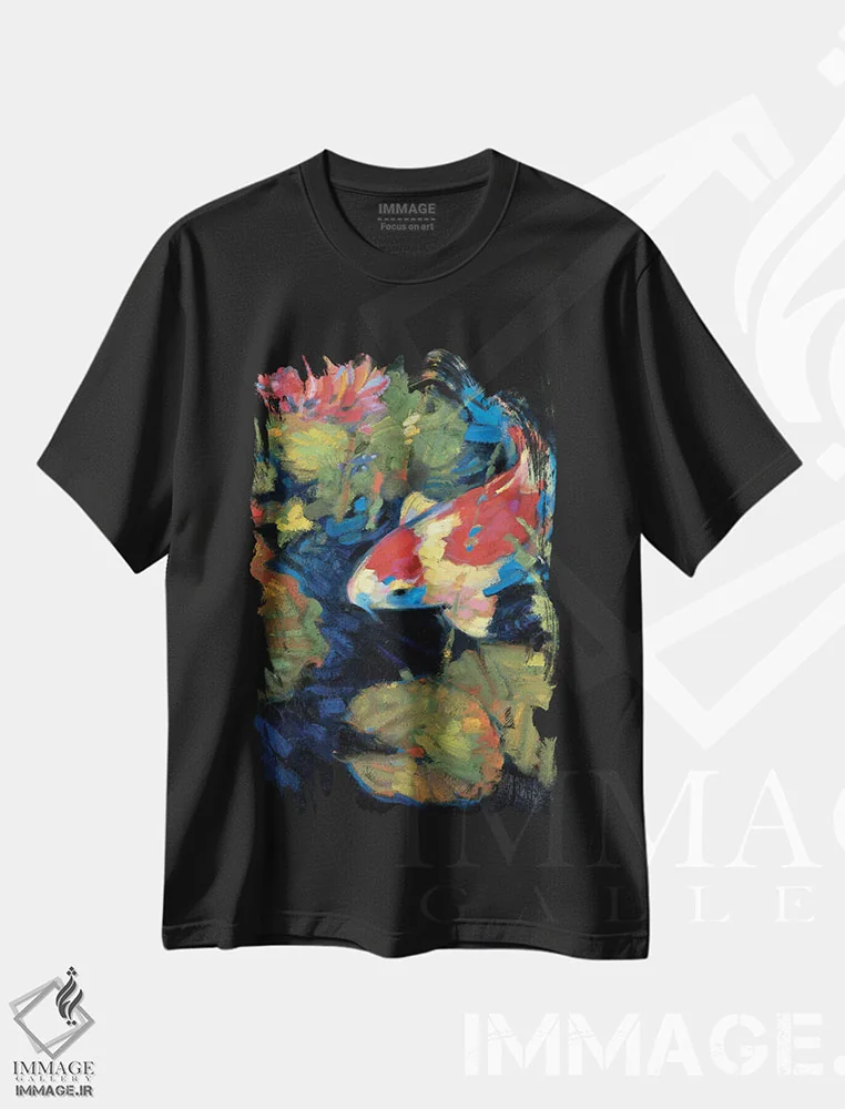 تیشرت مشکی طرح دار – تیشرت گل و گیاه ,"آرامش آسیایی II" اثر لیف استلوند فروشگاه ایماژ
