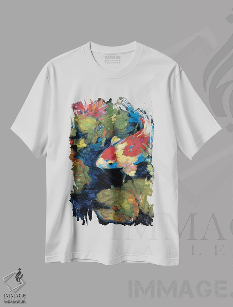 تیشرت سفید طرح دار – تیشرت گل و گیاه ,"آرامش آسیایی II" اثر لیف استلوند immage.ir