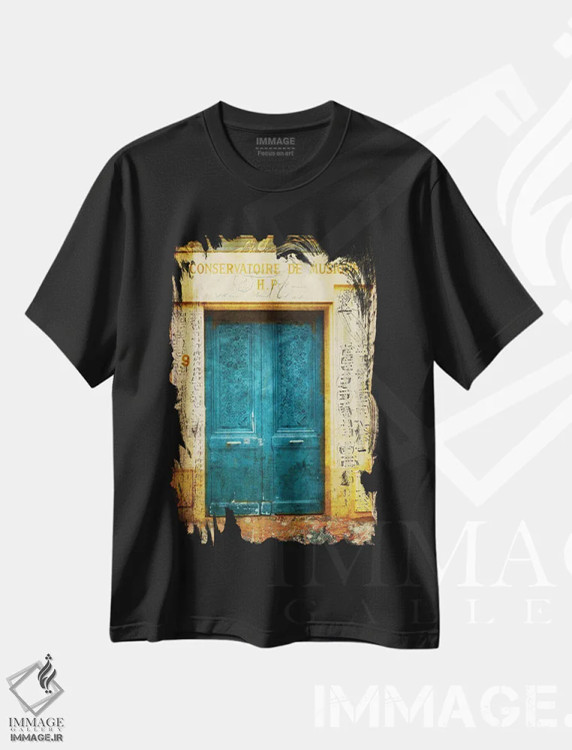 تیشرت مشکی طرح دار – تیشرت وینتیج ,"کارت پستال های پاریس XI" اثر سندی لوید immage.ir