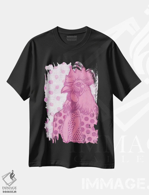 تیشرت مشکی طرح دار – تیشرت فانتزی ,"صورتی" اثر شارلین لومیس فروشگاه ایماژ