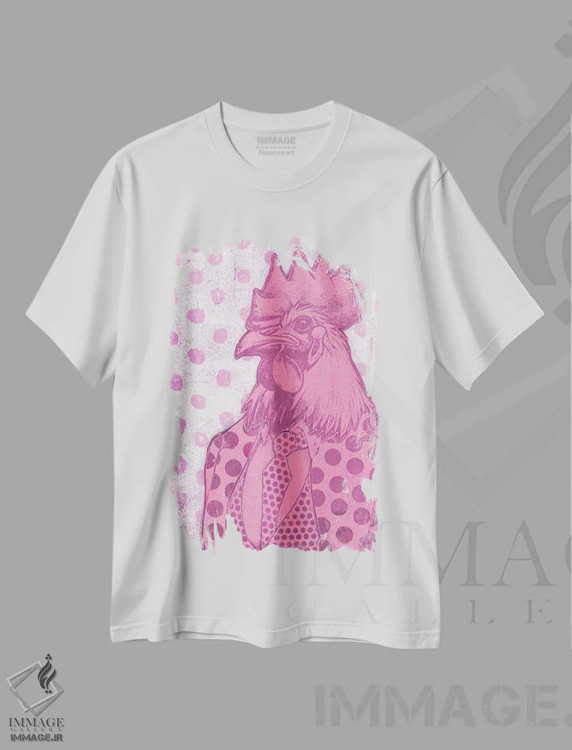تیشرت سفید طرح دار – تیشرت فانتزی ,"صورتی" اثر شارلین لومیس immage.ir