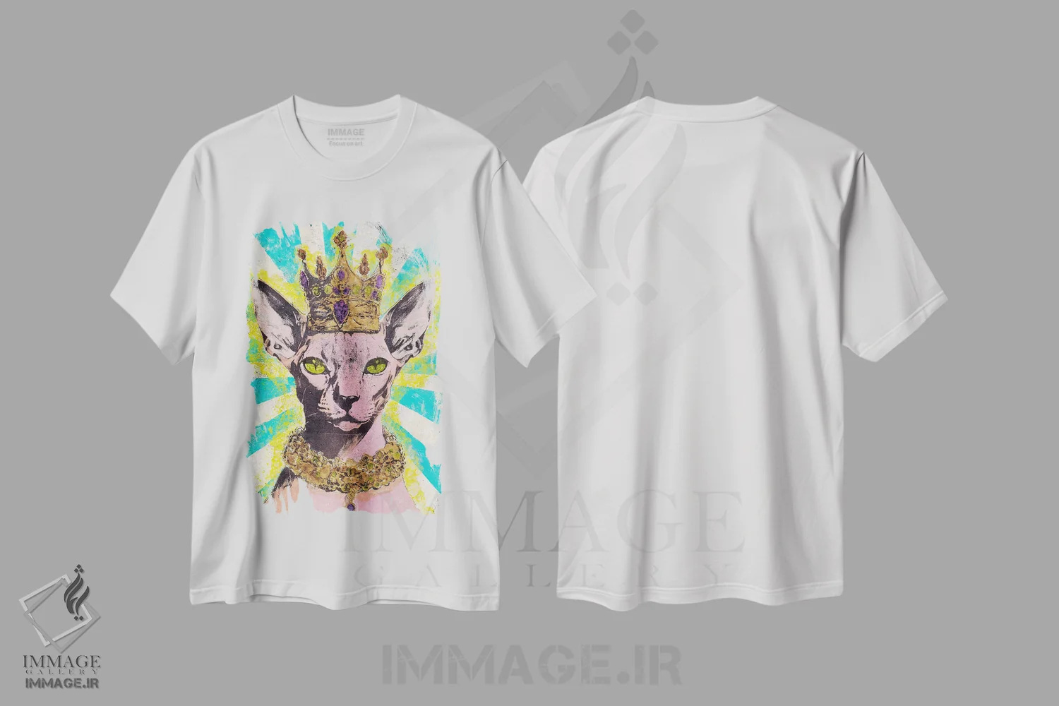 تیشرت سفید طرح دار – تیشرت هنری ,"سرور ویسکرینو" اثر شارلین لومیس immage.ir