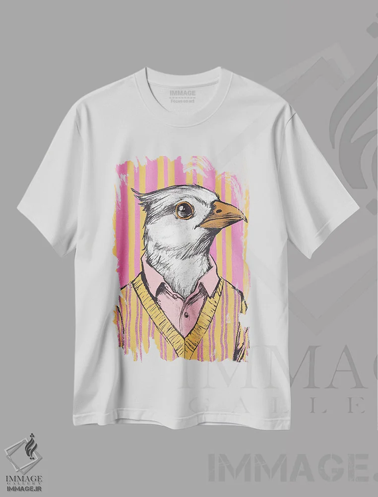 تیشرت سفید طرح دار – تیشرت طبیعت ,"بندیکت" اثر شارلین لومیس فروشگاه ایماژ
