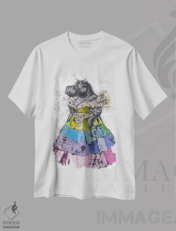 تیشرت سفید طرح دار – تیشرت طنز حیوانات ,"صرفه جو و شکوفا" اثر شارلین لومیس فروشگاه ایماژ