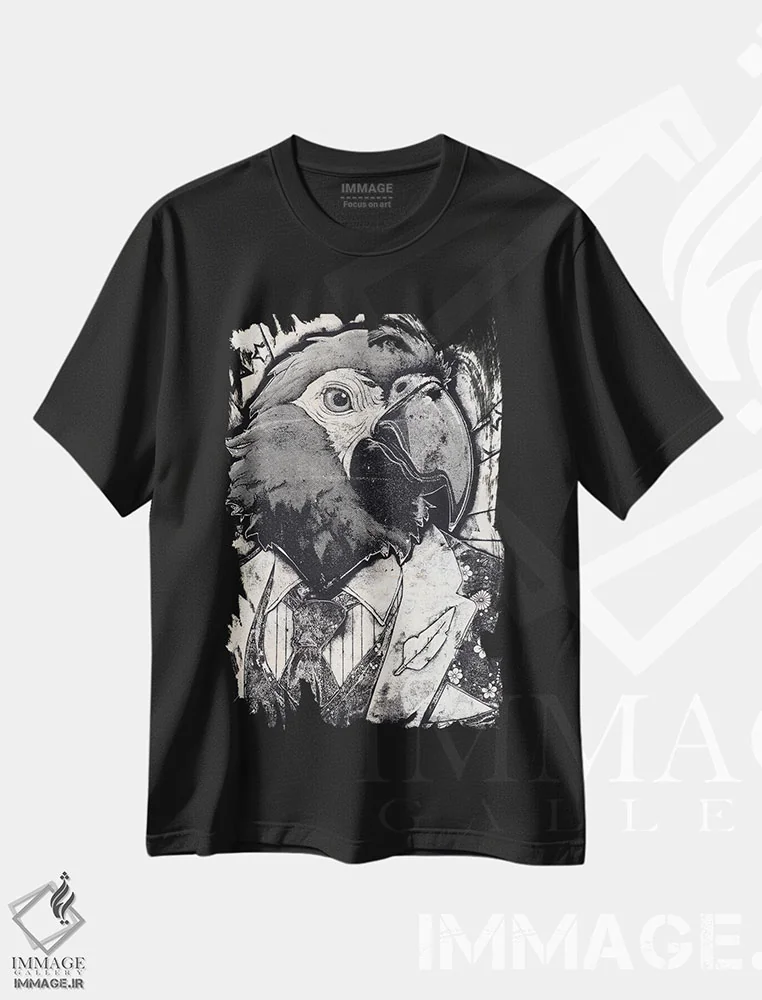 تیشرت مشکی طرح دار – تیشرت فانتزی ,"پولی سیشن" اثر شارلین لومیس immage.ir
