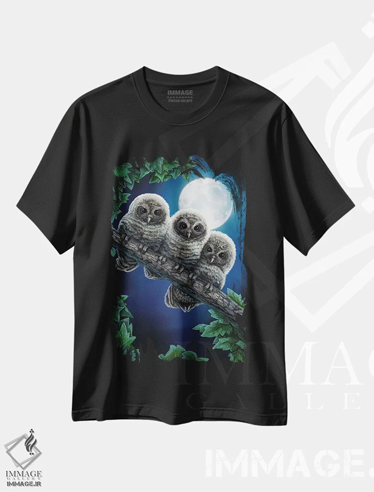 تیشرت مشکی طرح دار – تیشرت طبیعت ,"قدرت سه گان" اثر لیزا پارکر فروشگاه ایماژ