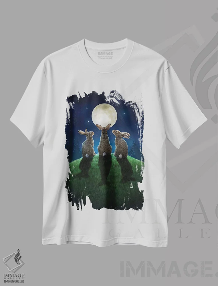 تیشرت سفید طرح دار – تیشرت فانتزی ,"سایه های ماه" اثر لیزا پارکر immage.ir