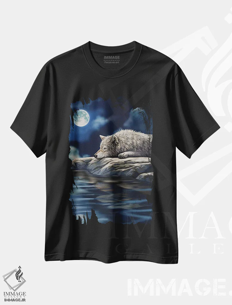تیشرت مشکی طرح دار – تیشرت حیوانات ,"تفکر آرام" اثر لیزا پارکر فروشگاه ایماژ