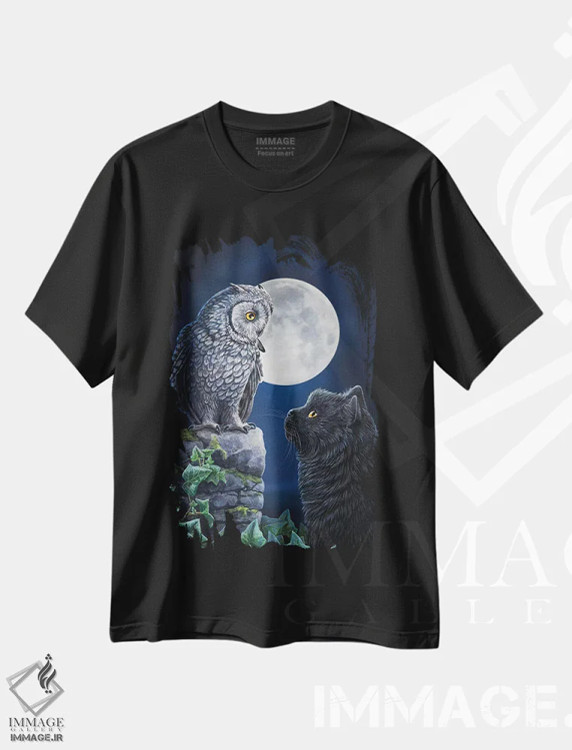تیشرت مشکی طرح دار – تیشرت گربه ,"حکمت مورمورگونه" اثر لیزا پارکر immage.ir