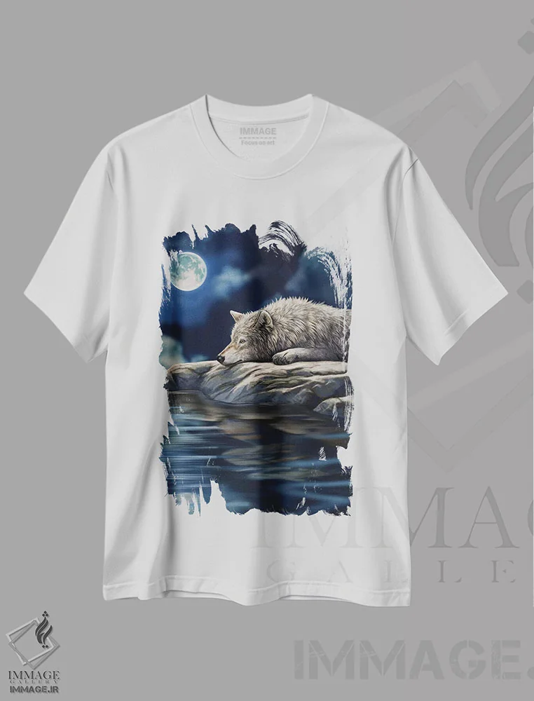 تیشرت سفید طرح دار – تیشرت حیوانات ,"تفکر آرام" اثر لیزا پارکر immage.ir
