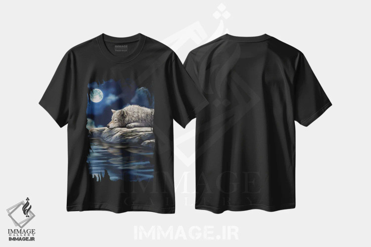 تیشرت مشکی طرح دار – تیشرت حیوانات ,"تفکر آرام" اثر لیزا پارکر فروشگاه ایماژ