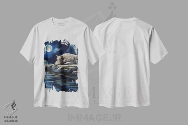 تیشرت سفید طرح دار – تیشرت حیوانات ,"تفکر آرام" اثر لیزا پارکر immage.ir