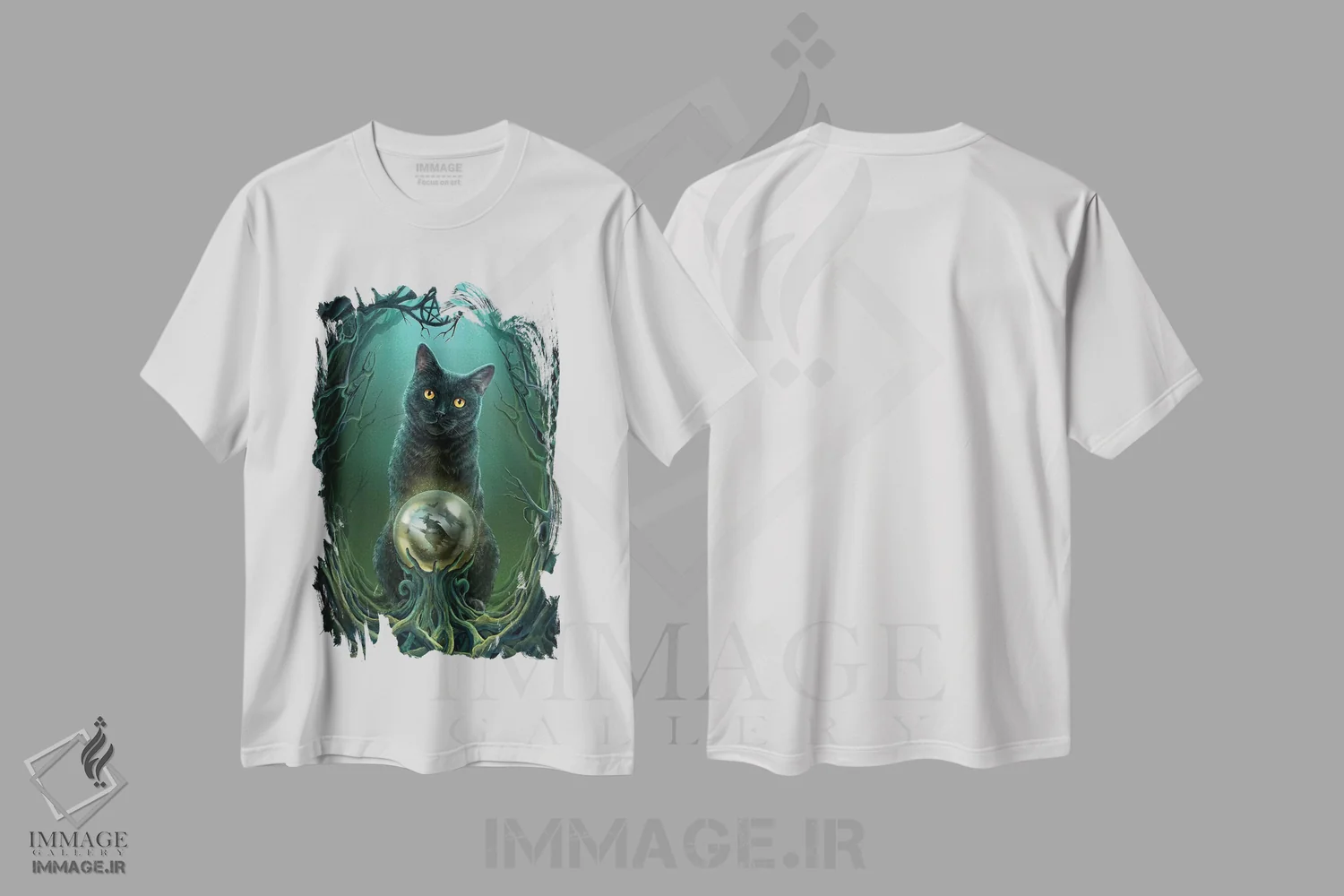 تیشرت سفید طرح دار – تیشرت گربه ,"طلوع جادوگران" اثر لیزا پارکر immage.ir