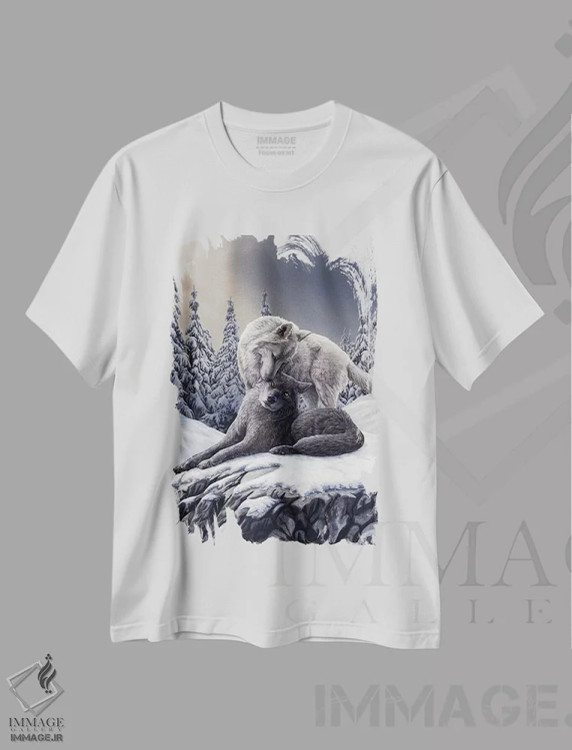 تیشرت سفید طرح دار – تیشرت حیوانات ,"بوسه های برفی" اثر لیزا پارکر immage.ir