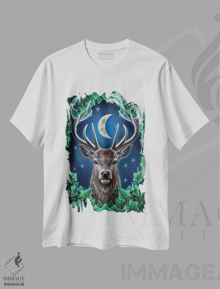 تیشرت سفید طرح دار – تیشرت طبیعت ,"امپراتور" اثر لیزا پارکر immage.ir