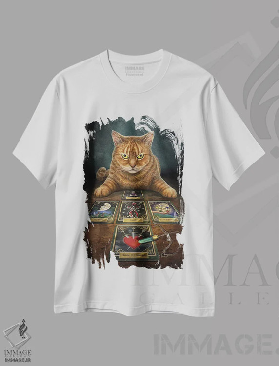 تیشرت سفید طرح دار – تیشرت گربه ,"خواننده" اثر لیزا پارکر immage.ir