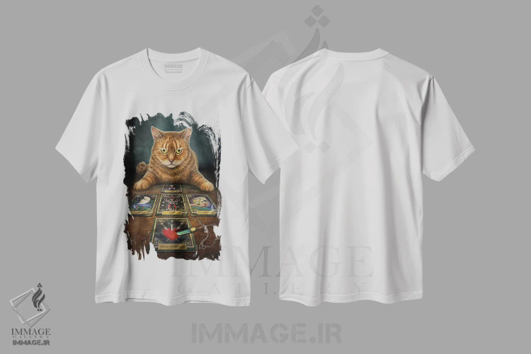 تیشرت سفید طرح دار – تیشرت گربه ,"خواننده" اثر لیزا پارکر immage.ir