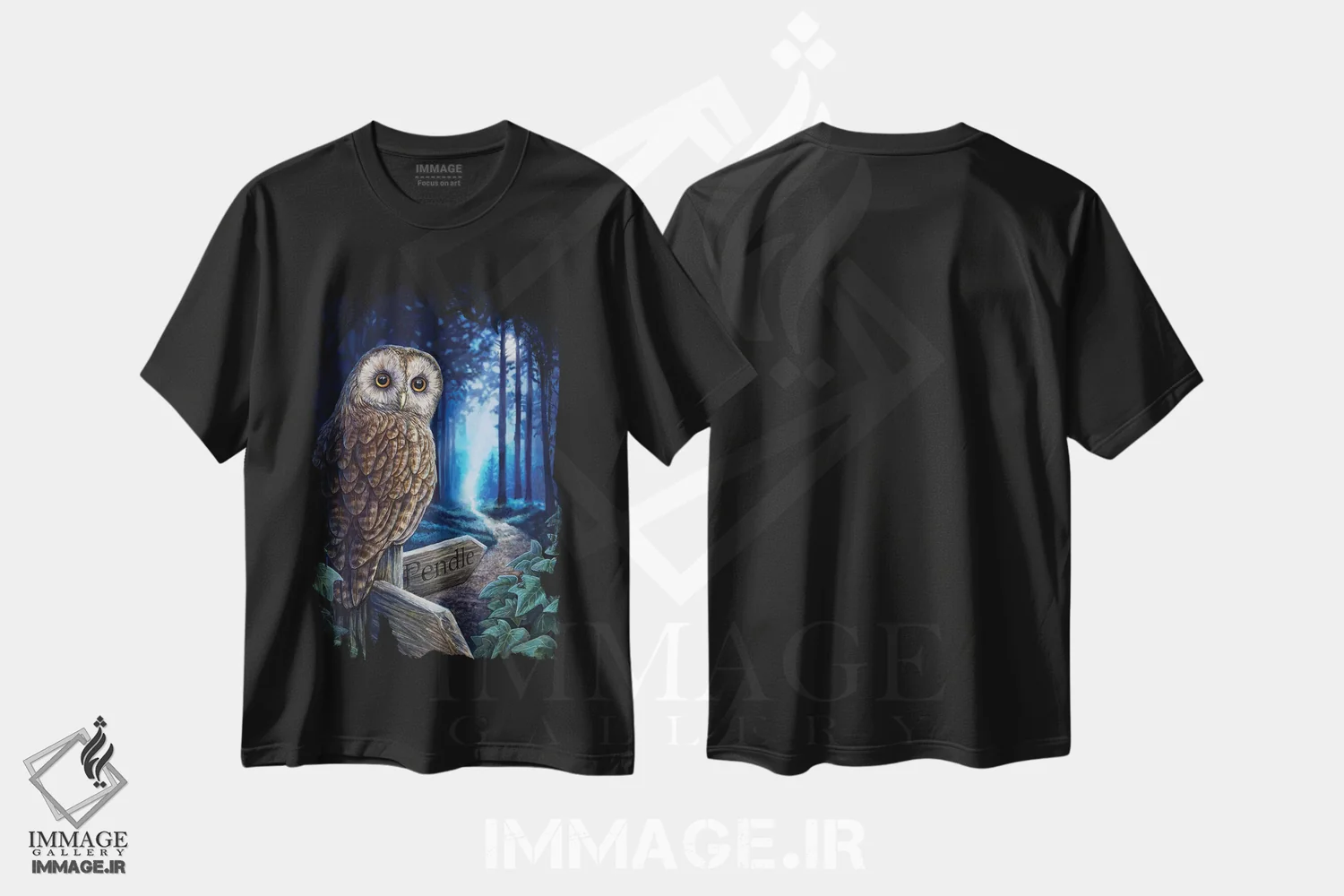 تیشرت مشکی طرح دار – تیشرت جغد ,"راه جادوگر" اثر لیزا پارکر immage.ir
