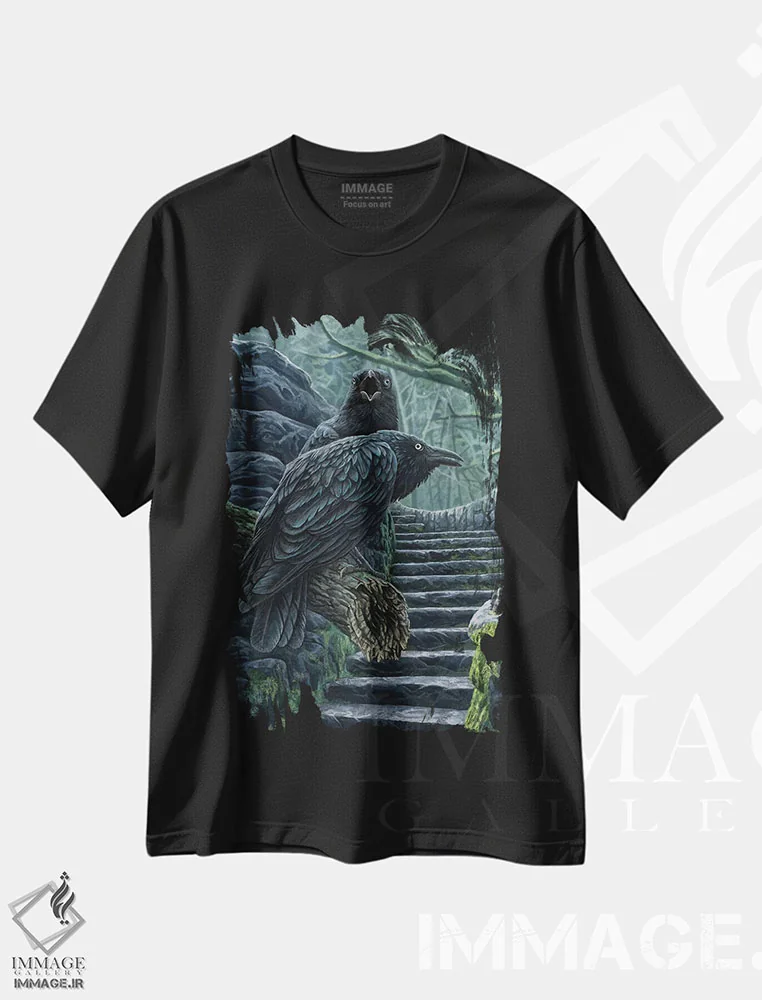 تیشرت مشکی طرح دار – تیشرت طبیعت ,"نگهبانان" اثر لیزا پارکر immage.ir