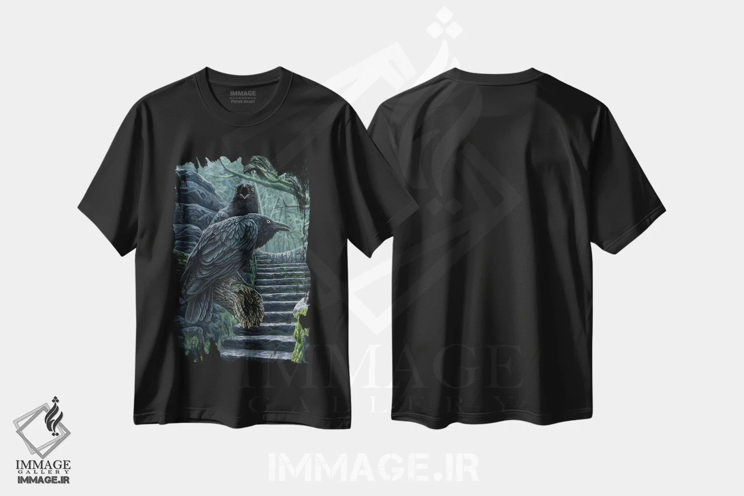 تیشرت مشکی طرح دار – تیشرت طبیعت ,"نگهبانان" اثر لیزا پارکر immage.ir