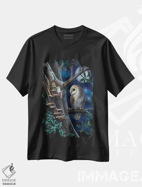 تیشرت مشکی طرح دار – تیشرت فانتزی ,"داستان های پریان" اثر لیزا پارکر immage.ir