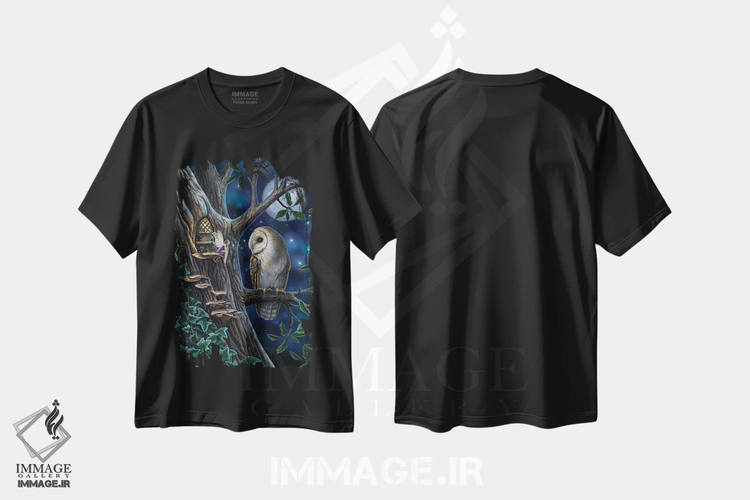 تیشرت مشکی طرح دار – تیشرت فانتزی ,"داستان های پریان" اثر لیزا پارکر immage.ir
