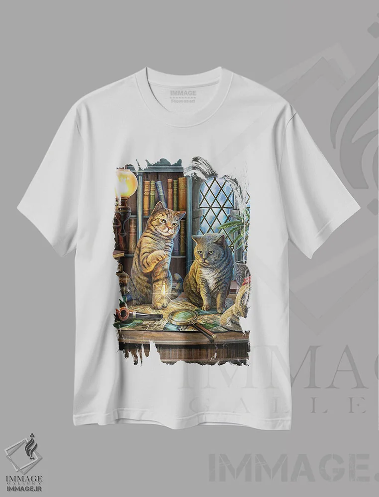 تیشرت سفید طرح دار – تیشرت طنز ,"پورلاک هولمز" اثر لیزا پارکر immage.ir